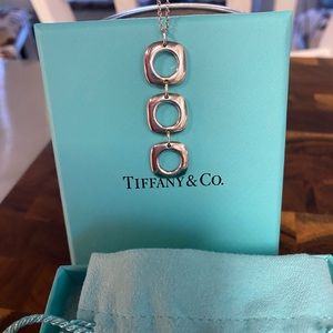 Tiffany & Co 3 cushioned square pendant necklace